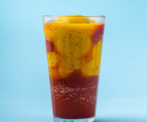 Slushie Morango com Maracujá e Manjericão